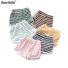 Шорты для девочек и мальчиков 2, 4, 6, 8 лет, летние хлопковые шорты в полоску детские пляжные штаны для мальчиков шорты для маленьких девочек