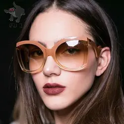 Фу E Модные женские солнцезащитные очки Для женщин 2018 большой кадр Брендовая Дизайнерская обувь Квадратные Солнцезащитные очки Для мужчин