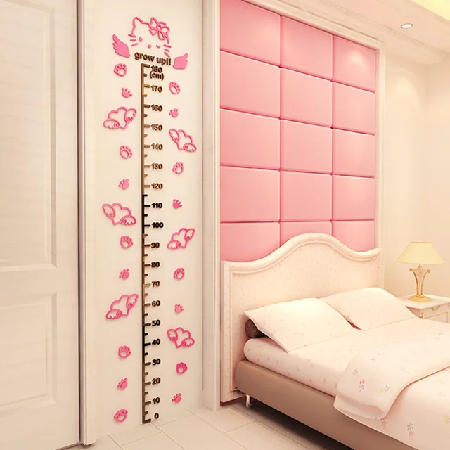 3d hellokitty height wall stickers baby girl girl heart room