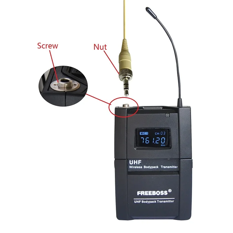 Freeboss 3.5mm Plug (with nut) Skin Color Mini Single Ear Hanging Omni Directional Condenser Headset Microphone