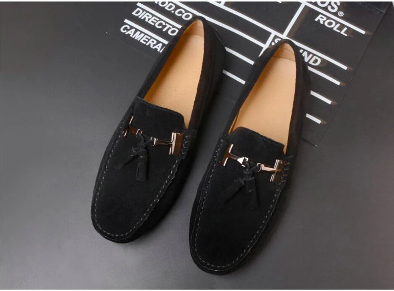 Mens Casual Shoe Loafers Genuine Leather Shoes Men Big Size 46 Driving Boat Shoe Slip-on Men Loafers Suede Shoes Dress 2019 New (20)