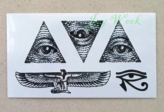 Водостойкая временная татуировка наклейка Аполлон Солнце Тотем Божий глаз Хоруса Wedjat Древний Египет тату флэш-тату поддельные для мужчин - Цвет: Светло-зеленый