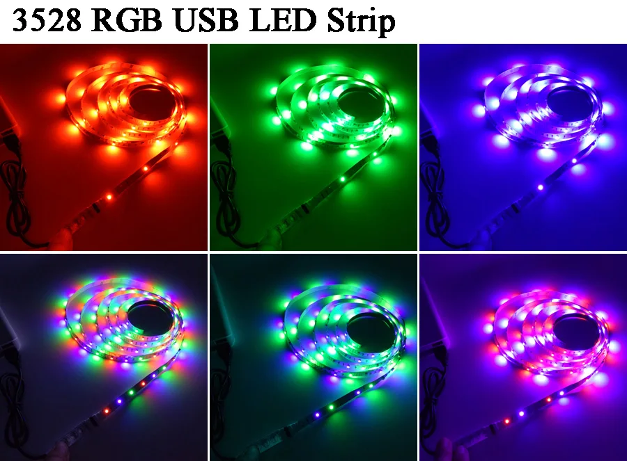 USB Светодиодные ленты светильник ТВ Подсветка 5V Водонепроницаемый RGB SMD 5050/3528 светодиодный лента светильник s для компьютера украшение для ПК светильник Инж