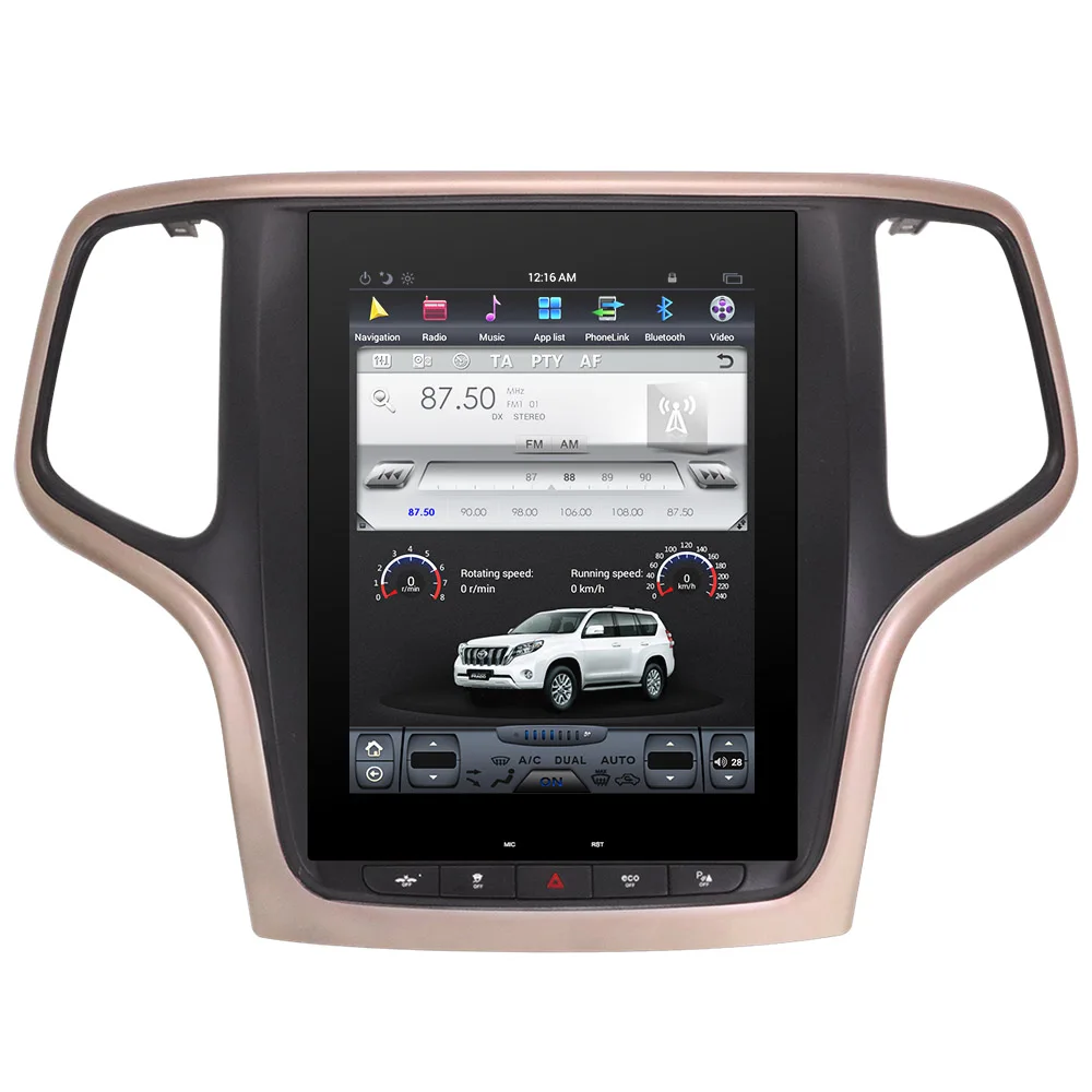 ZWNVA Тесла Стиль ips плюс Экран Android 7,1 автомобиль без DVD плеер gps навигации для JEEP Grand Cherokee