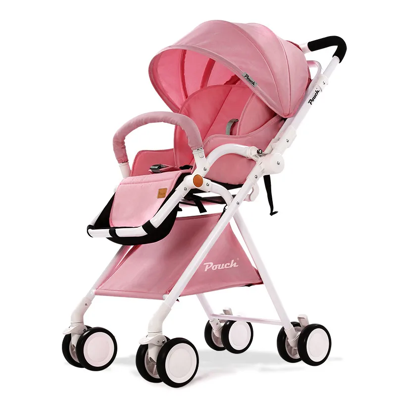 Pouch baby stroller ultra light portable high landscape can sit to lie down awning car folding