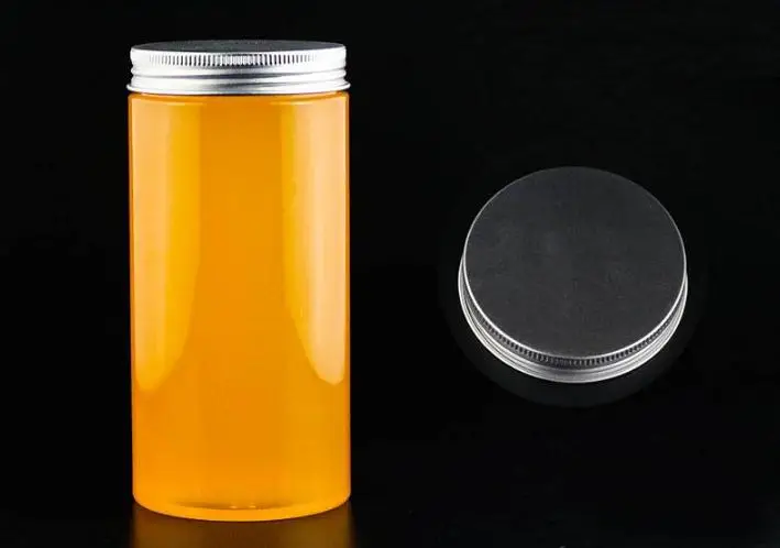 100 шт. 500 мл пластмассовая фляга пластиковые трубки ПЭТ Jar с алюминиевые крышки напитков чай бутылочка с широким горлом