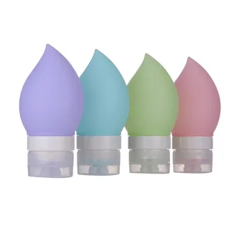 

4pcs/set 75ml Refillable Bottles Silicone Squeeze Travel Bottle Peach Shape Bottle Shampoo Conditioner Bottle Leak Proof Design