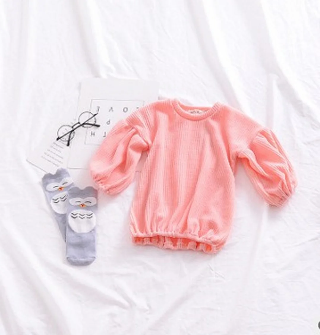 

Cute Kids Girl Long Sleeve Shirt Tops Sweater O-neck shirt Baby Tee Pullover Top