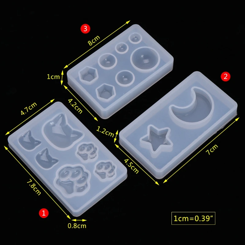 Силиконовая форма DIY ремесла коготь Луна зеркало с геометрическим рисунком для изготовления ювелирных изделий декоративное A14_20
