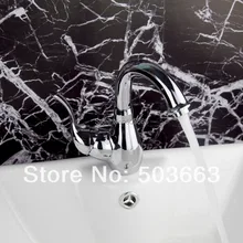 Роскошный дешевый хромированный латунный водопроводный кран Носик кухонного крана сосуд Раковина с одной ручкой бортике смеситель кран MF-424