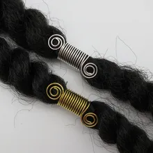 10 шт./партия Смешанные Серебряные золотистые/серебряные волосы оплетка дредлок бусины манжеты зажимы оплетка спираль около 10,5 мм отверстие