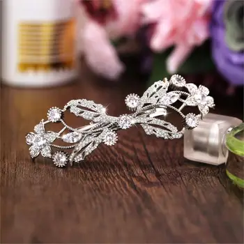 

Paved Full Zircon Hair Clip All Cubic Zircon Hairpin CZ Bride Hair Jewelry Bridal Headpiece Wedding Hair Accessories WIGO1249