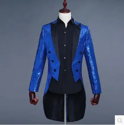 S-3XL Новая мужская одежда модный певец ди-джей GD смокинг с пайетками костюм плюс размер формальное платье бар Сценические костюмы