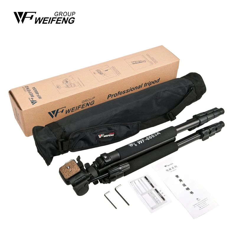Weifeng WF6663A штативы три магниевого сплава Штатив для путешествий Профессиональный портативный монопод штатив для камеры