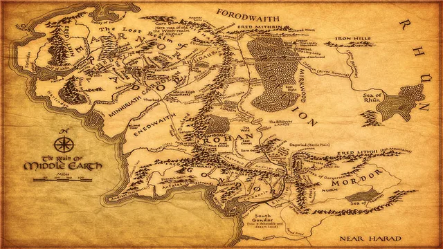 oil painting lord of the rings middle earth map canvas painting wall pictures for living room