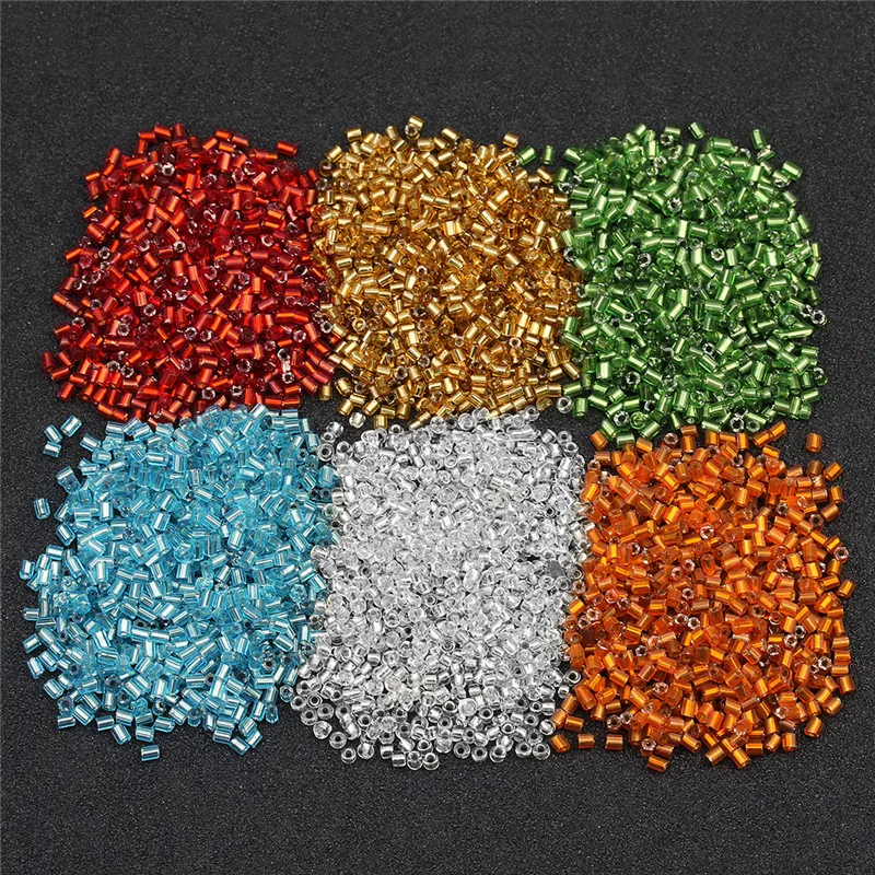 

LINSOIR 1600pcs Loose Glass Czech Tube Seed Beads 2mm Crystal Spacer Beads For Jewelry Making DIY Bracelet Necklace Findings
