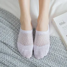 Женские носки, Новинка лета, 5 пар, короткие, школьный стиль, хлопок, одноцветные, сетчатые, дышащие, женские, модные, короткие носки для женщин