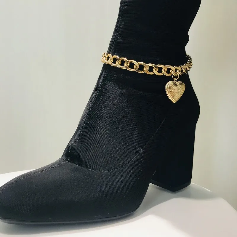 

2019 Fashion Charms Heart Lover Photo Locket Box Anklet Bracelet Shoe Decoration Women Modern Beach Sandals Ankle Chain Female