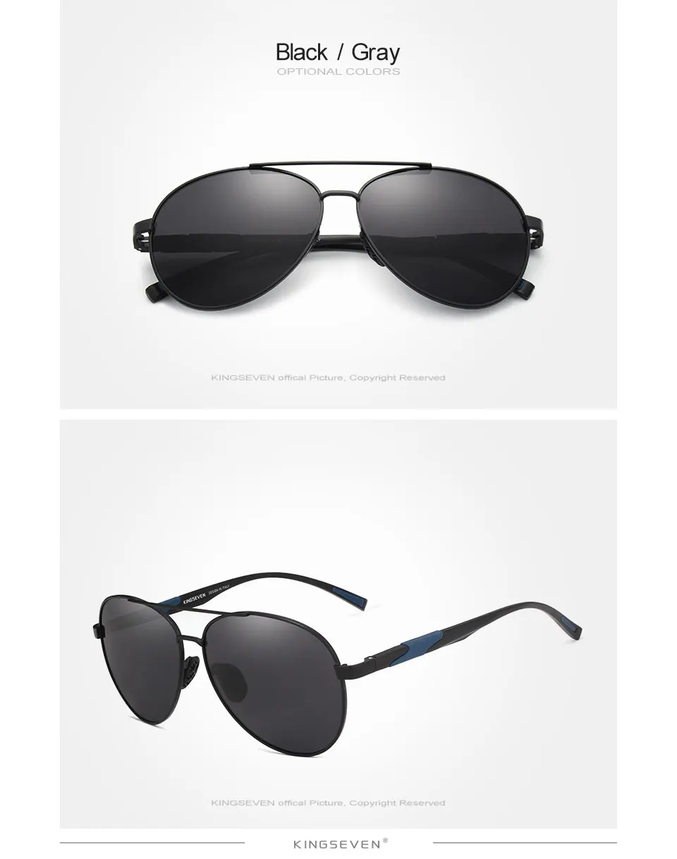 KINGSEVEN, мужские алюминиевые поляризационные солнцезащитные очки, классические брендовые солнцезащитные очки, защита от EMI, линзы с покрытием, для вождения, Полароид, оттенки N7228