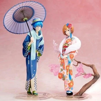 

Anime model action figure vocaloid Kaito&meiko cartoon Hatsune Miku kimono bathrobe 25cm boxed decoration figurine Y7330