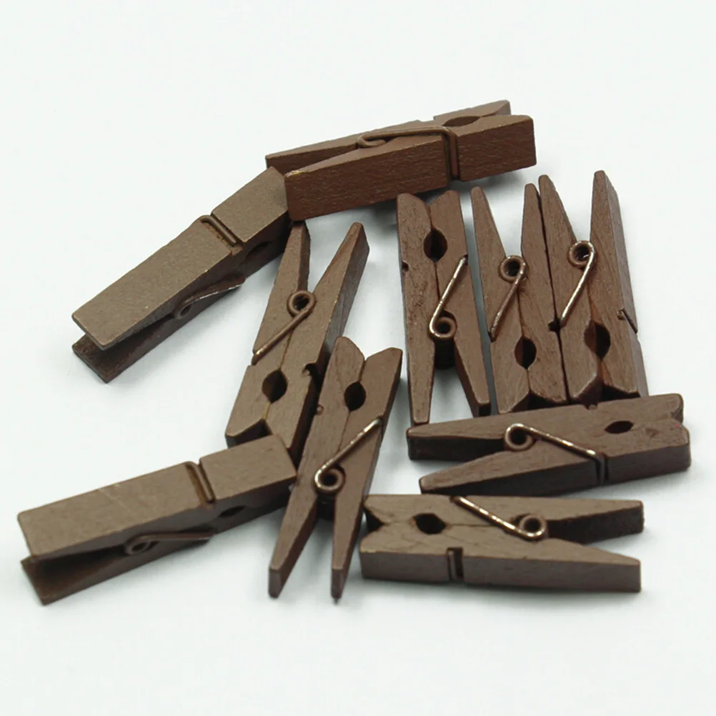 PINCE A LINGE,OrangeMini épingles à linge en bois 35MM 20 piècespaquet Papier Photo