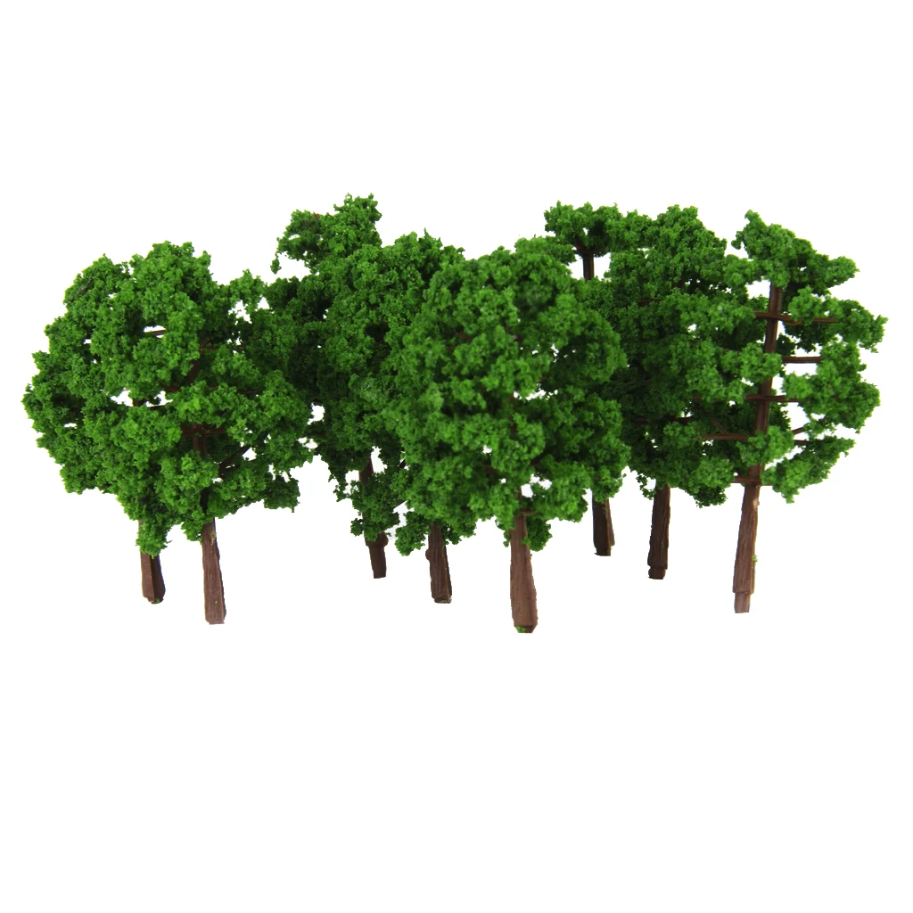 40 Pieces 8cm 1:150 N Scale Plastic Model Trees Landscape Scenery for Railroad Garden Bulding Model Sand Table Decor