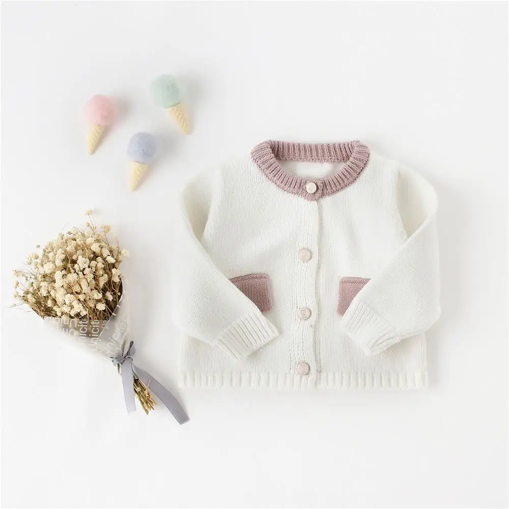 Infant Kids Clothing Sets Baby Autumn Knitwear Newborn Baby Girls Knitted Coat Baby Boys Clothes Knitting Romper Jumpsuit Outfit - Цвет: only 1pcs coat  B