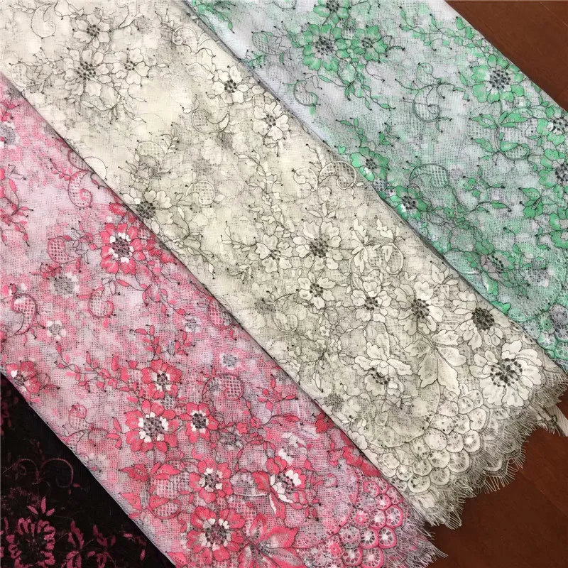 

New French Eyelash Lace Fabric Diy Exquisite Lace Embroidery Clothes Wedding Dress Accessories RS1645