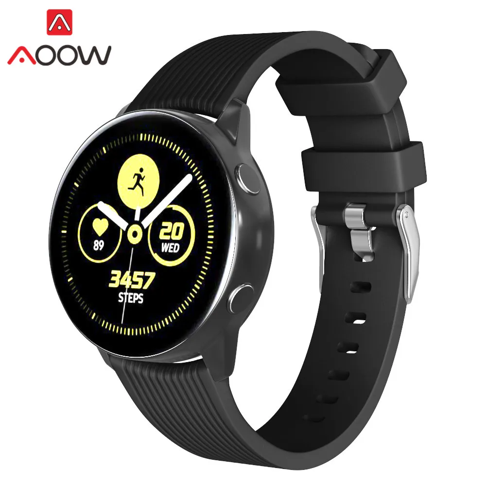 20mm 22mm Silicone Watchband for Samsung Galaxy Watch Active 42mm 46mm Rubber Bracelet Band Strap for Gear S2 S3 SM-R800 SM-R810