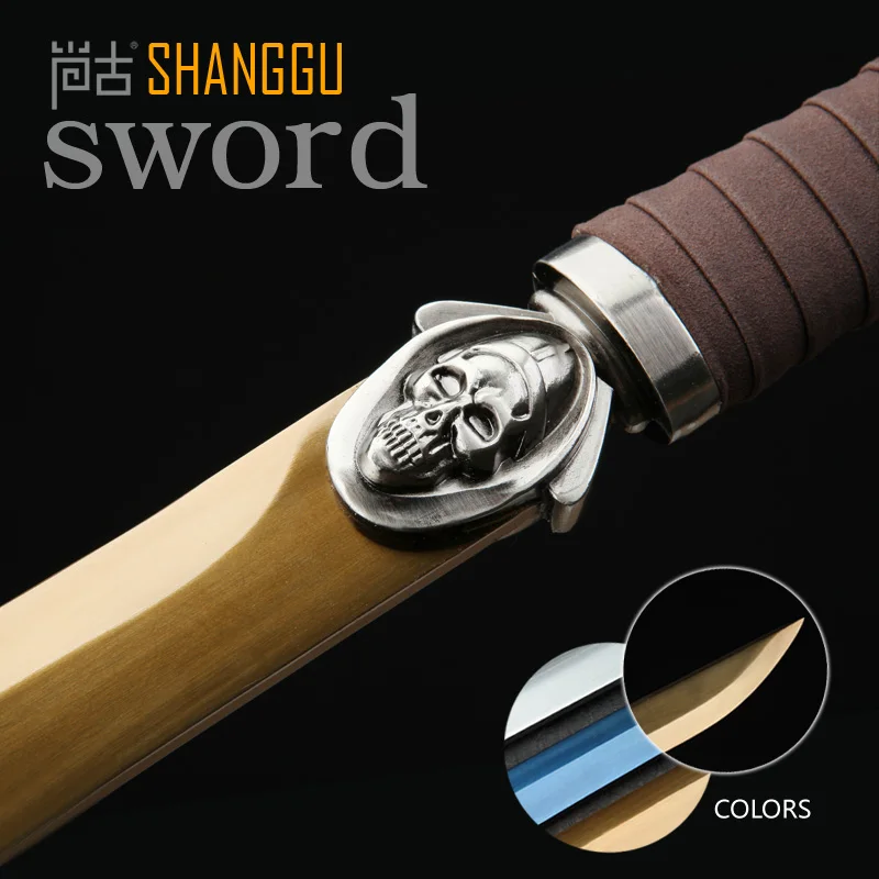 Sorcerer Dolphin White Gold Black Tricolor Kung Fu Sword Damascus Steel