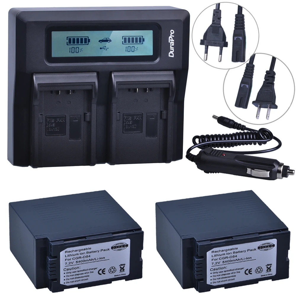 2X5400 мА/ч CGA-D54 CGA D54 D54S акумуляторная батарея + Сверхбыстрые скорости ЖК-дисплей