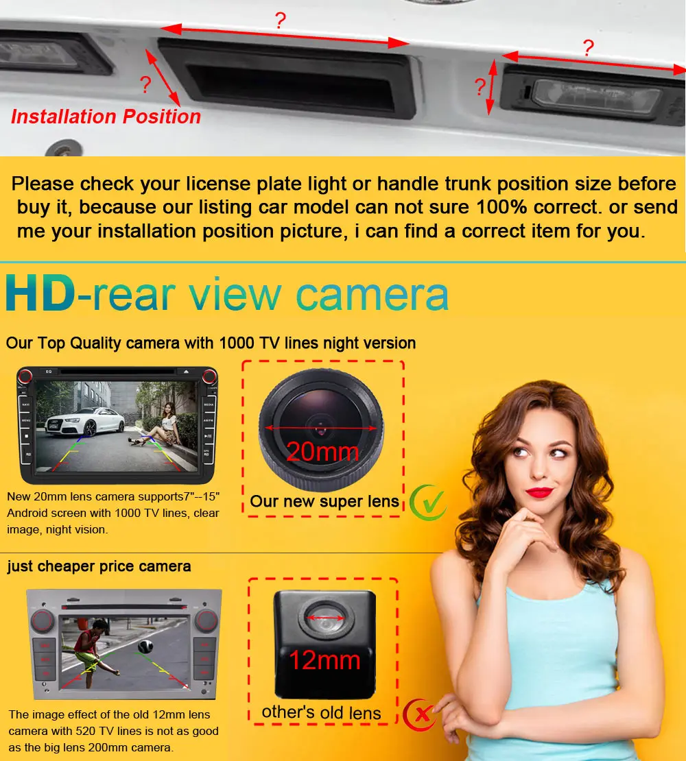 Камера ночного видения HD CCD 1280*720 пикселей 20 мм объектив заднего вида для Kia K2 Rio 3 UB pride sedan 2010- Водонепроницаемая