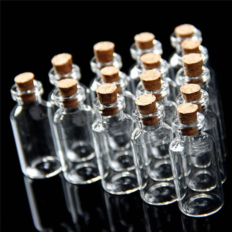 

KiWarm 10pcs 5ml 18x40mm Small Tiny Transparent Clear Glass Wishing Bottle Crafts Clear For Wedding Holiday Decoration Gifts