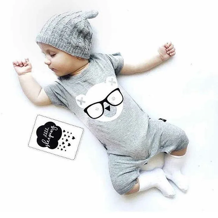 Детский комбинезон унисекс, г., летняя одежда с короткими рукавами для новорожденных девочек Комбинезон для маленьких мальчиков с принтом из мультфильма, комбинезоны для малышей от 0 до 24 месяцев