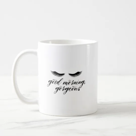 

Funny Eyelashes Good Morning Gorgeous Coffee Mug Tea Cup Novelty Eyelash Mugs Stylish Lash Lady Office Home Gifts Christmas gif