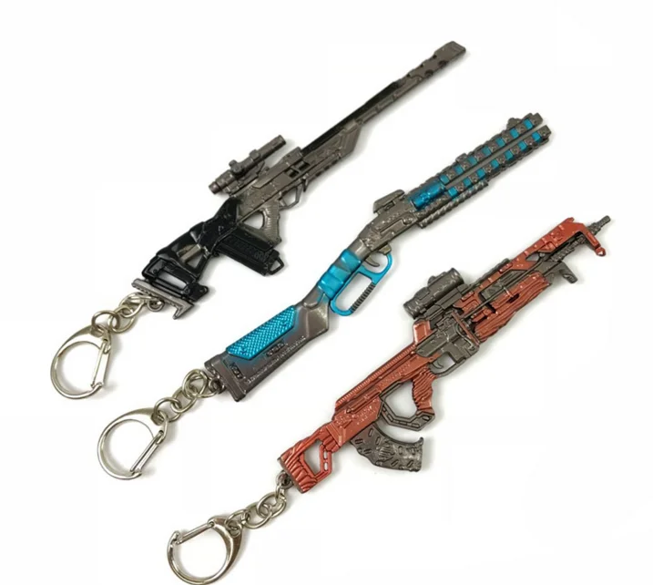 

Game APEX Legends Hero Gun Model Keychain Pendant Keyring Bag Car Key Chains Accessories Gift Action Toy For Men Women