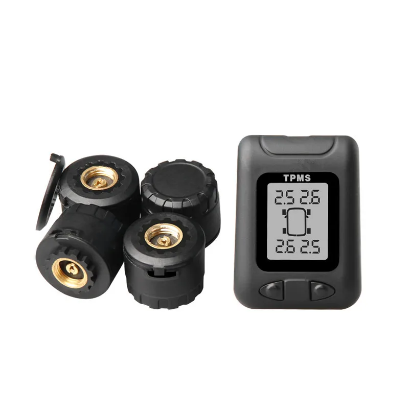 Profession TMPS Rechargeable Wireless Tire Pressure Monitoring System with 4 External Sensor Tyre Pressure Sensor Alarm Security