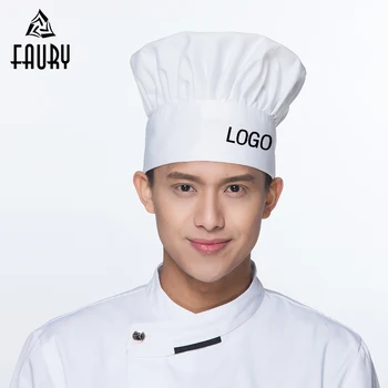 

Free LOGO Printing Unisex Chef Hat Restaurant Kitchen Food Service Chef Cook Hats Waiter Workwear BBQ Mushroom Caps Wholesale