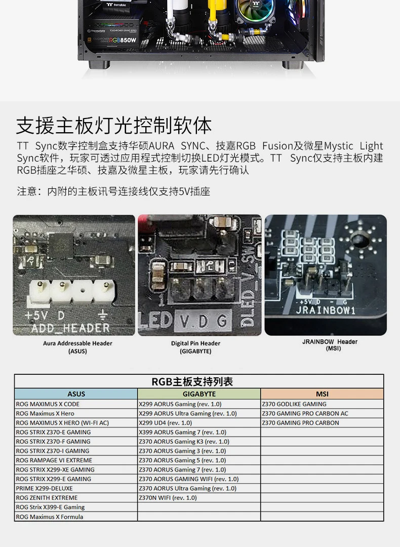 Блок управления синхронизацией Tt sync box цифровой блок управления ASUS/Gigabyte/MSI/светодиодный светильник с программным управлением