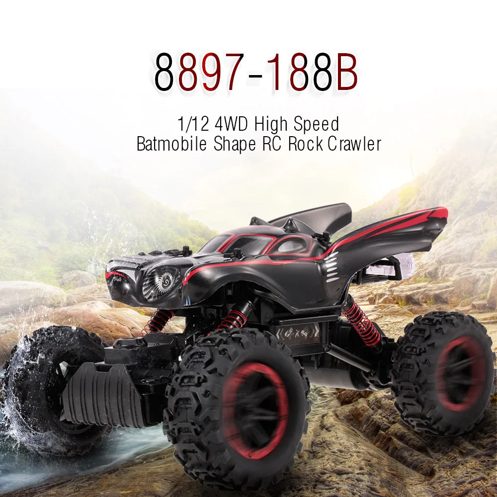 

RC TOYS for Children RC Car 8897-188B 1:12 2.4G 4WD Batmobile Shape High Speed RC Rock Crawler Motorcycle
