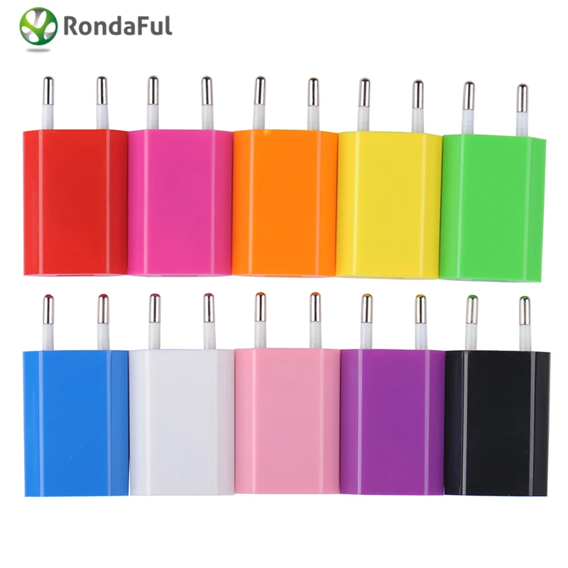 Candy Color EU Plug Phone Charger Adapter for Iphone 5 6