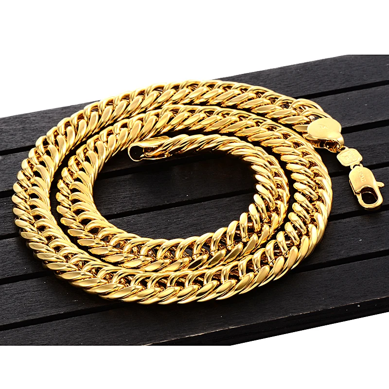 Mens 24inch Thick Heavy 24K Curb Link Chain Solid Gold FINSH MIAMI CUBAN Hip Hop FREE SHIPPING | Украшения и аксессуары