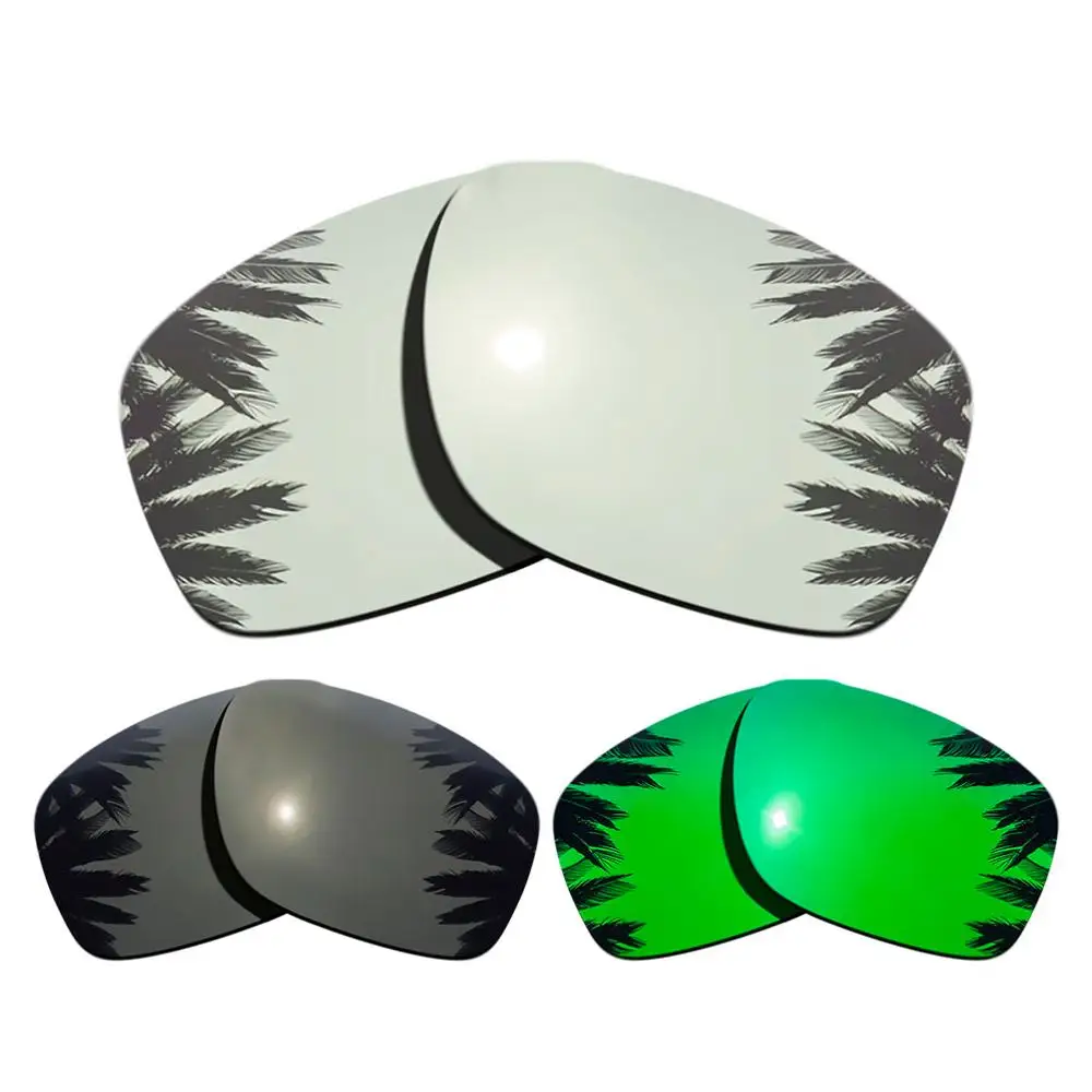Поляризованные зеркальные линзы для замены покрытия для-Оукли ленточная рамка многоцветные - Цвет линз: Silver-Black-Green
