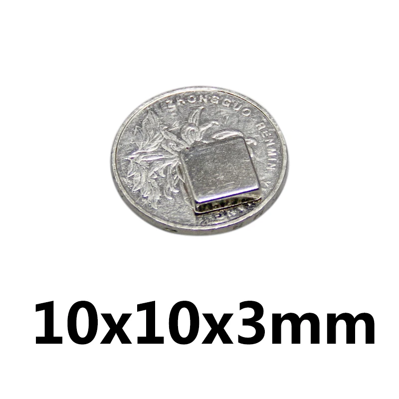 

10Pcs 10x10x3mm Neodymium Magnet Block N35 Permanent Super Strong Powerful Small Magnetic Magnets Square