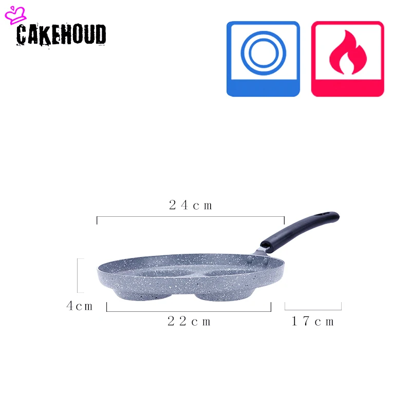 CAKEHOUD 24 см многофункциональная антипригарная сковорода из алюминиевого сплава с четырьмя отверстиями сковородка кухонная утварь - Цвет: 24cm