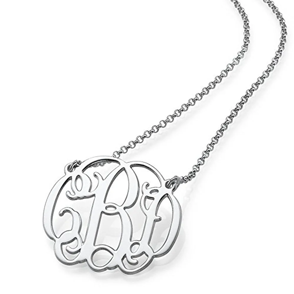 

Monogram Name Necklace Personalized 3 Initial Monogrammed Custom Handcrafted with Your Initials