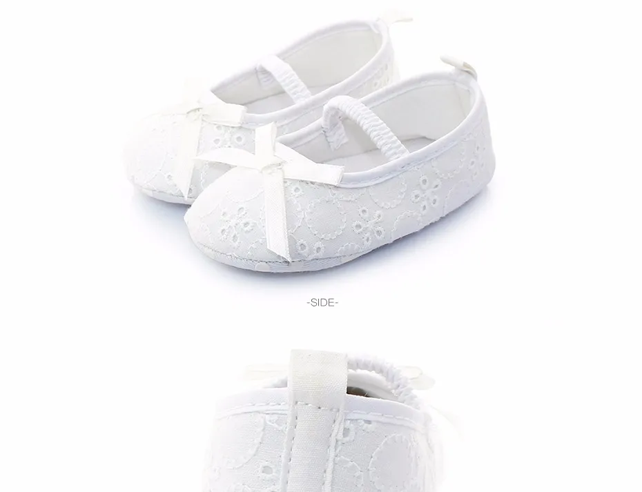 Чистый белый новорожденных Обувь для младенцев серьезные торжественное Крещение/Крещение обувь/Свадебные для маленьких девочек Обувь