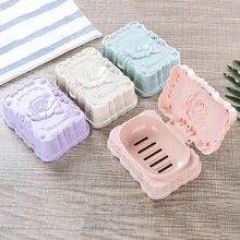 Ванная комната Чистый дренажное мыло блюдо хранения Организатор лоток держатель пластик стойки роза резные leachate мыло коробка 13*9,5*5 см