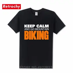 Новинка, дизайнерская футболка для катания на горном велосипеде, сохраняющая спокойствие, Мужская футболка из чистого хлопка, аэробная