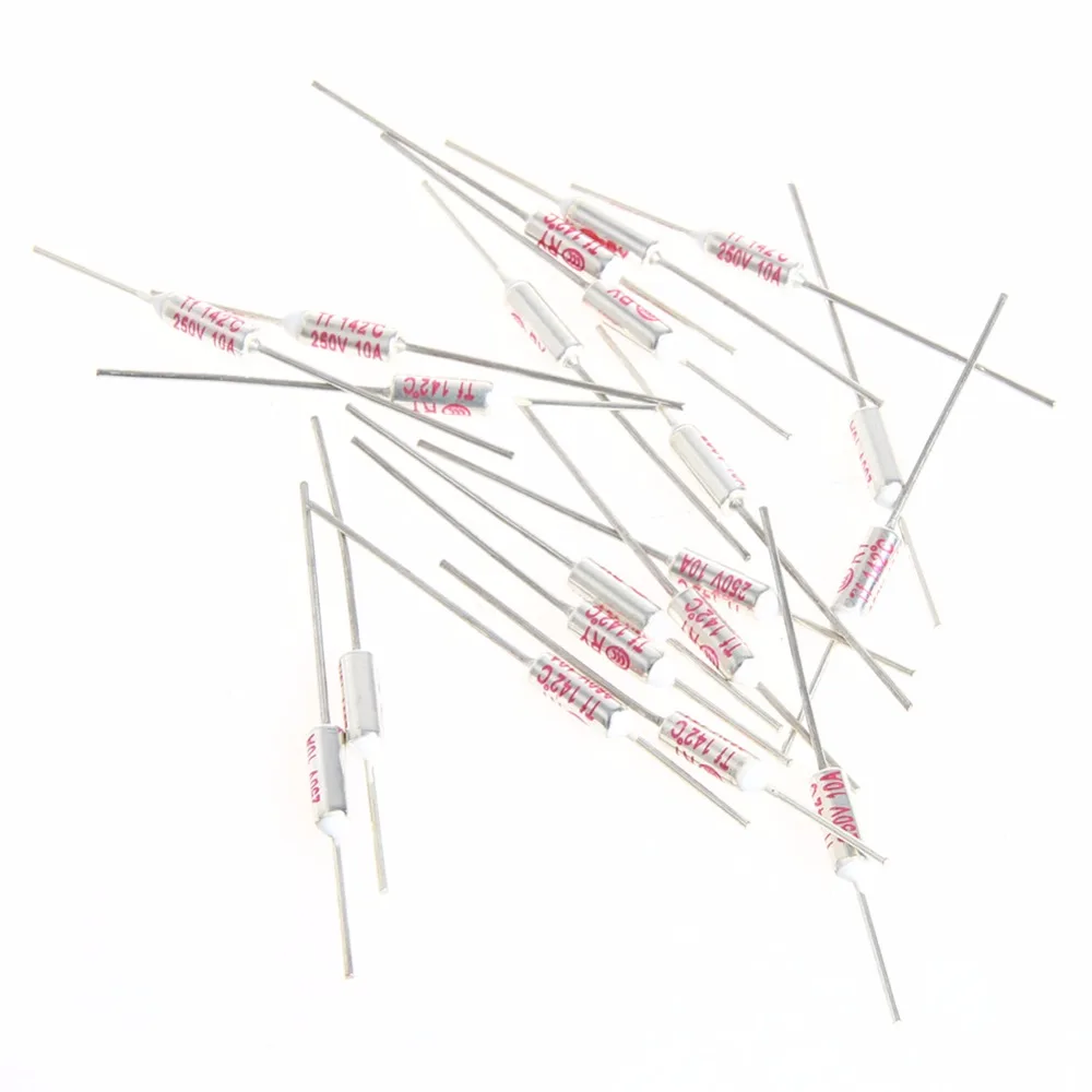 

20 pcs RY142 142degree TF 142 Degrees Celsius 10A 250 V Temperature Thermal Fuse